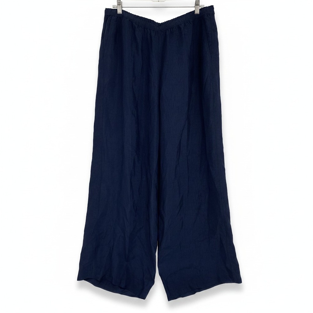 J. Crew Navy Satin Wide Leg Pants | XL Regular